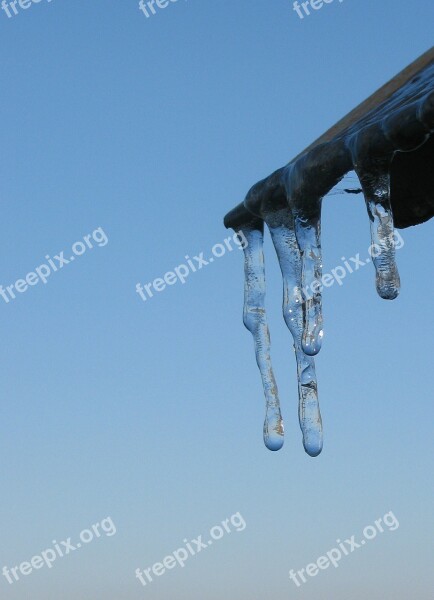 Icicle Winter Macro Sky Frozen