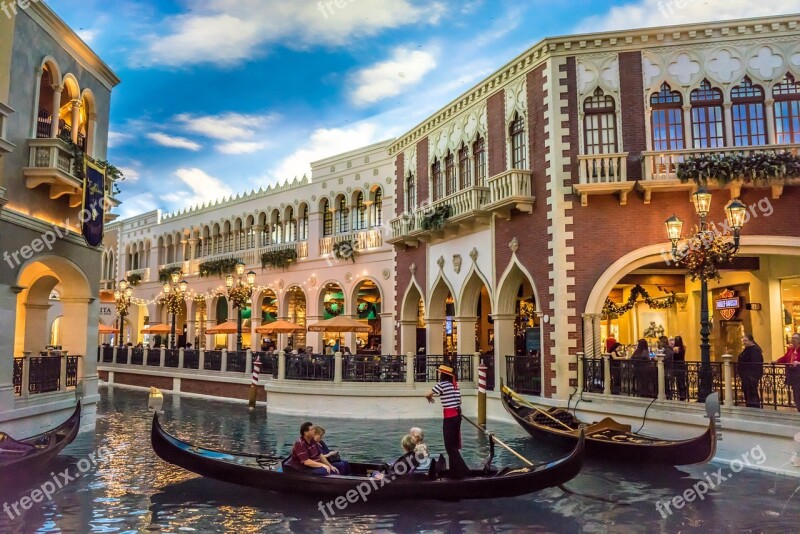 Venetian Las Vegas Gondola Canal Architecture