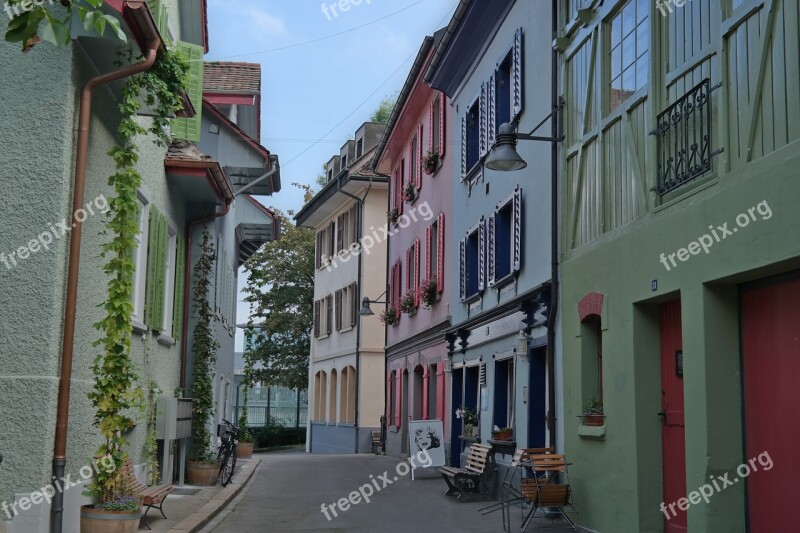 Baden Switzerland Colorful Houses Europe