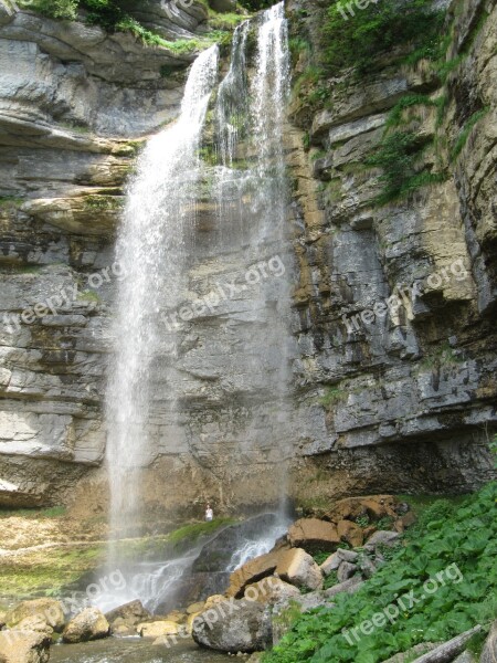 Waterfall Nature Water France Hérisson