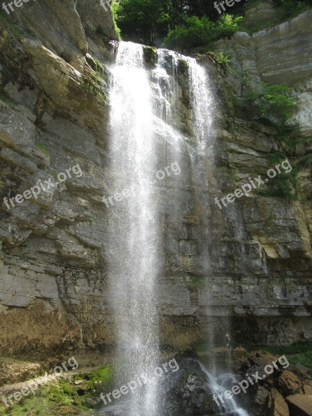 Waterfall France Hérisson Murmur Nature