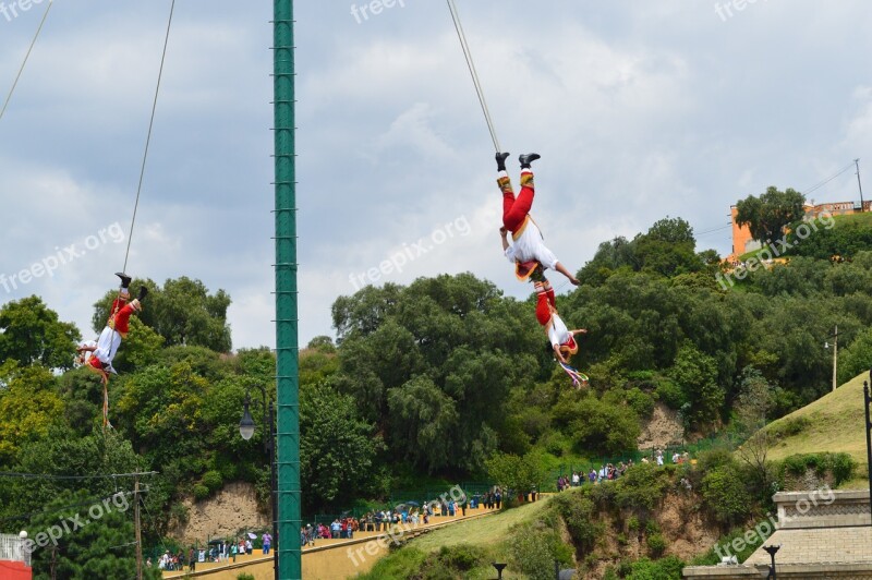 Flying Papantla Cholula Puebla Mexico