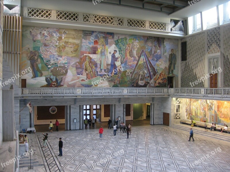 Oslo Town Hall Entrance Hall Painting Norway