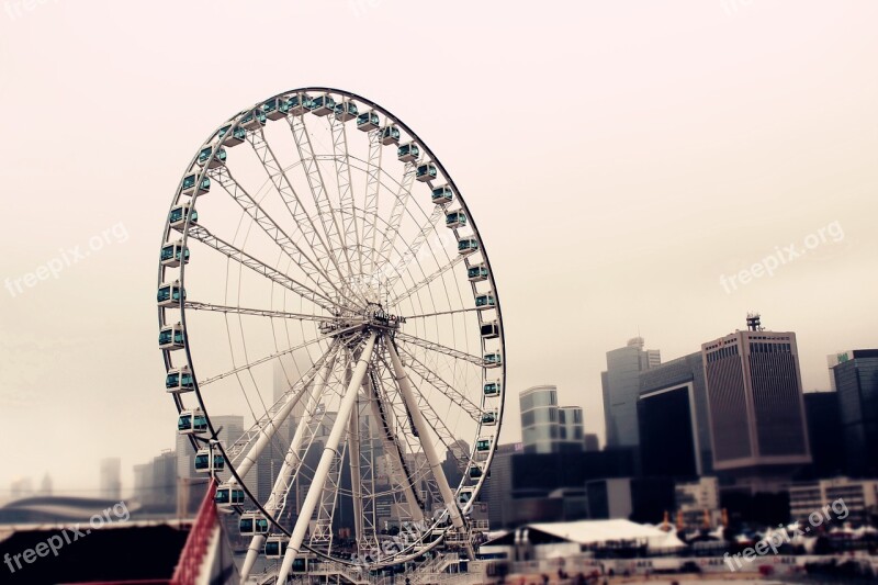 The Ferris Wheel Hong Kong Central Pier Free Photos