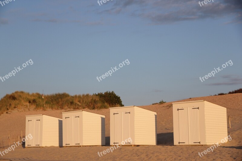 Beach Beach Hut Blue Sand Free Photos