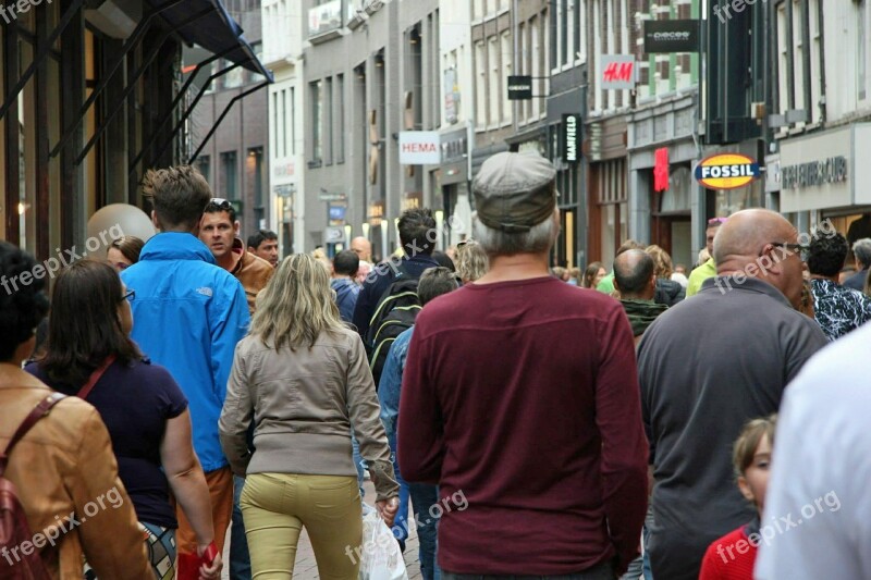 Amsterdam People Public Walking Kalverstraat