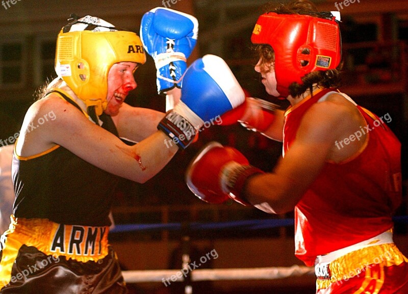 Boxers Boxing Ring Nosebleed Blood