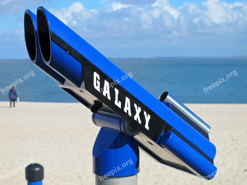 Telescope Beach Sea Galaxy Free Photos