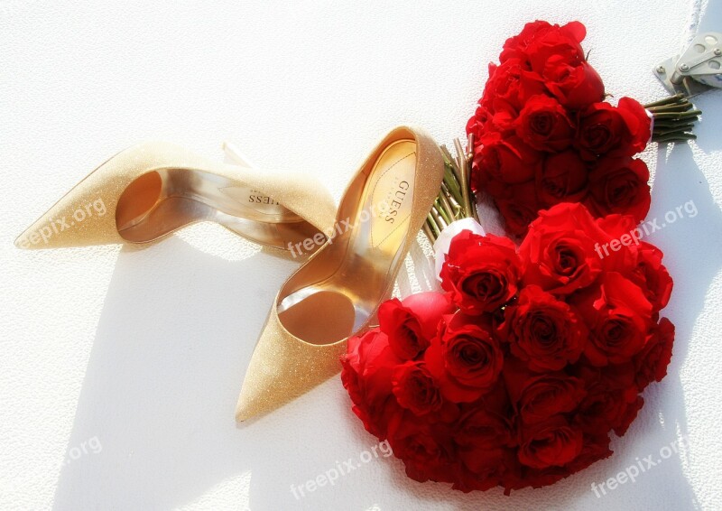 Wedding Bouquet Bridal Red Roses