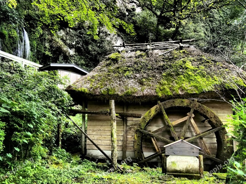 Waterwheel Takachiho Japan Hut Free Photos