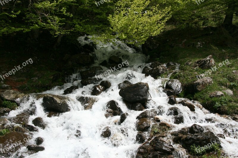 Cascade Nature River Landscape Mountain