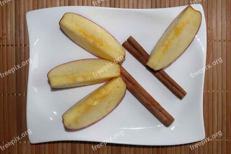 Apple Wedges Apple Slices Plate Cinnamon Decor