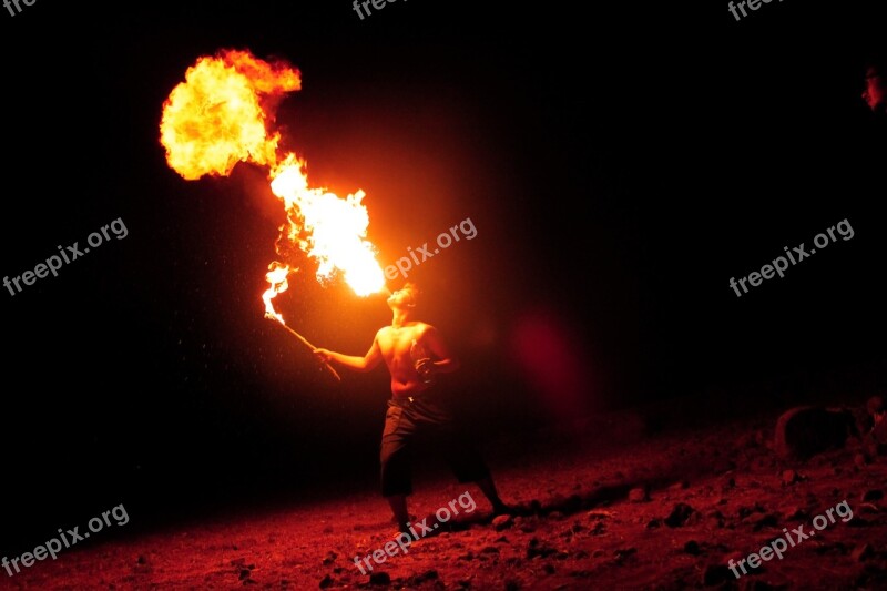 Breathing Fire Fire-eater Fire Art Night