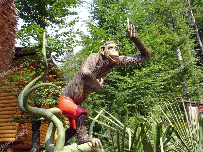 Monkey Theme Park Safari Replica Sculpture