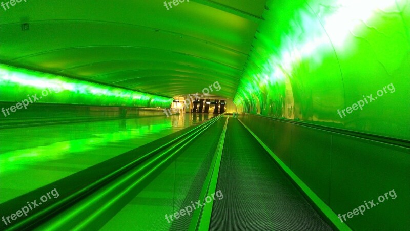 Green Tunnel Airport Pathway Modern