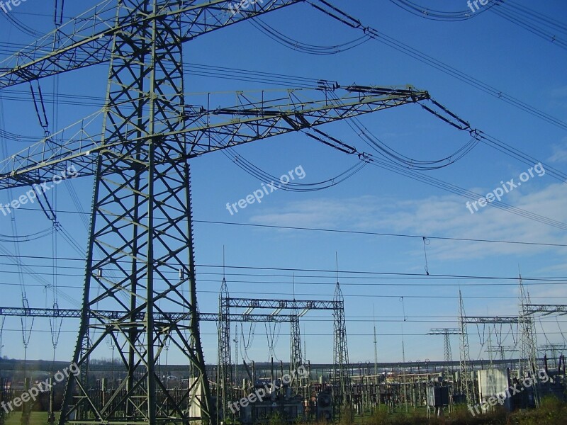 Electricity High Voltage Power Station Free Photos