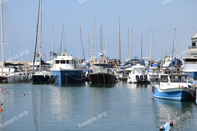 Boats Harbor Jaffa Boat Water