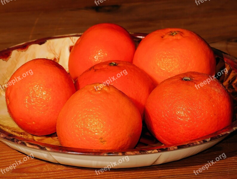 Tangerines Christmas Plate Orange Sweet Fruit