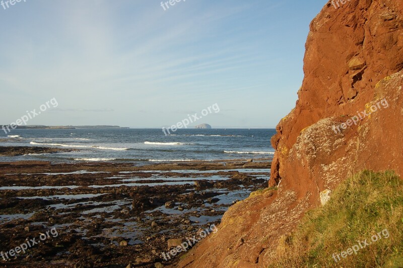 Cliff Edge Rocks Bass Rock Sea View