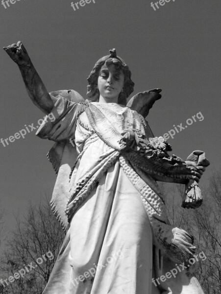 Angel Statue Sculpture Cemetery Monument