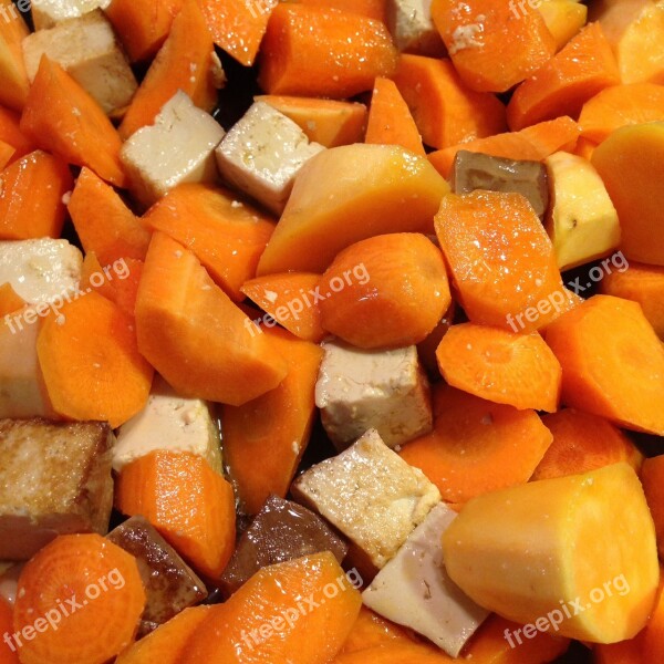 Carrots Tofu Vegetables Vegan Bio