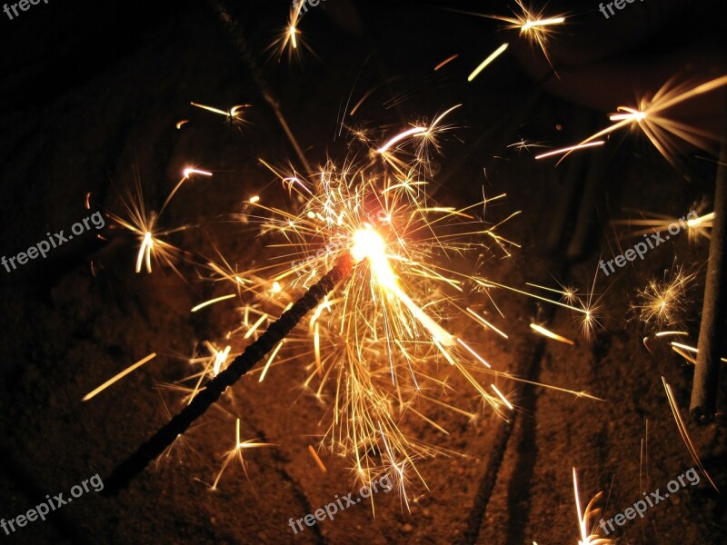 Sparkler Light Lights New Year's Eve New Year's Day