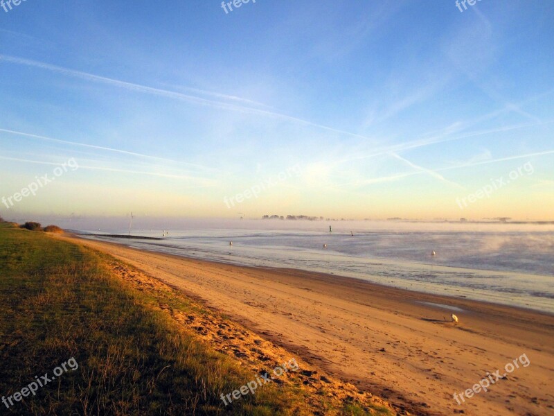 Beach Sunrise Sand Water Ocean