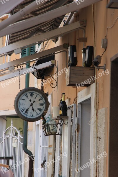 Clock Bottles Deco Old Wine Bottle