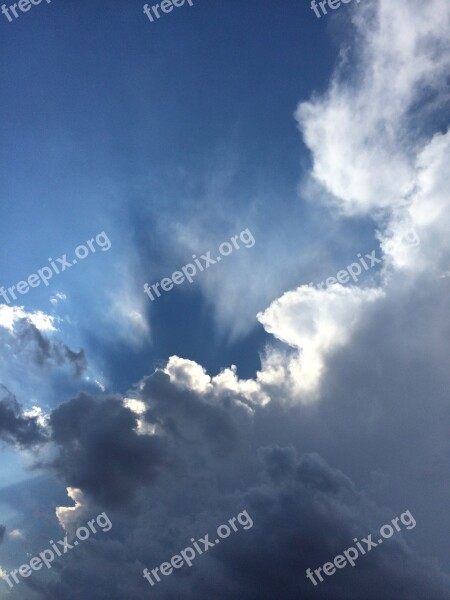 Clouds Blue Light White Cloudscape