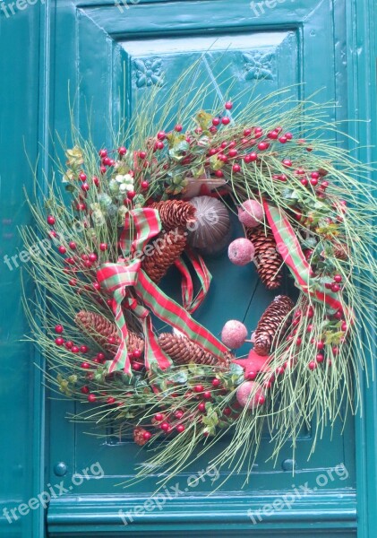 Door Decoration Wreath Christmas Branches