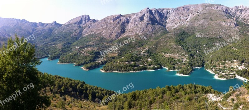 Guadalest Spain Lake Dam Panoramic