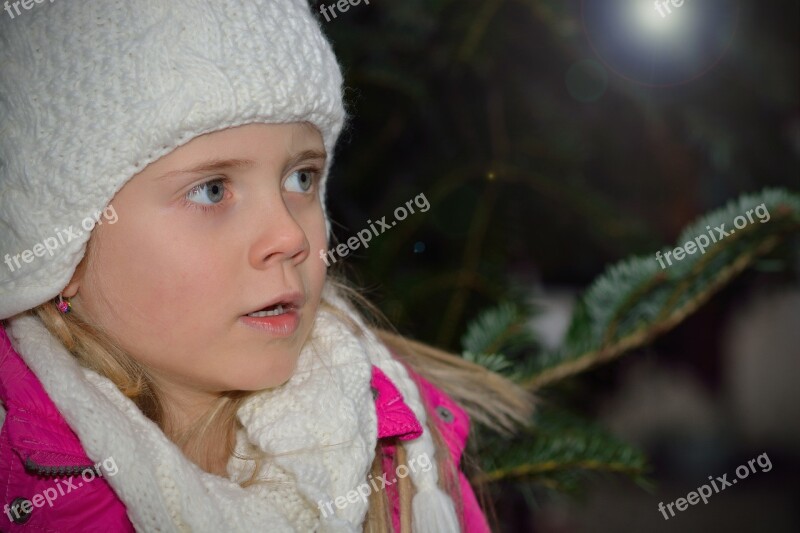 Child Girl Face Light Cap