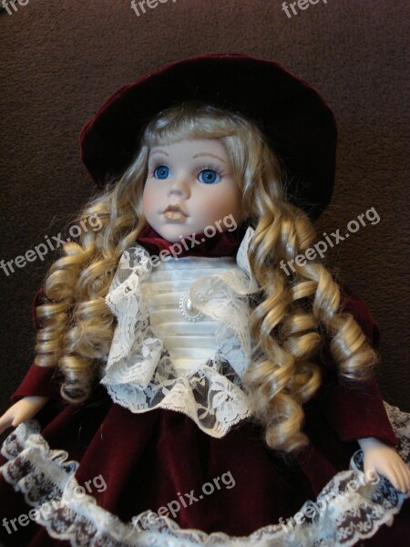 Doll Blond Loops Portrait Girl