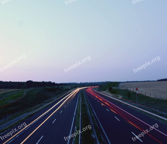 Road Light Sunset Lamps Hungary