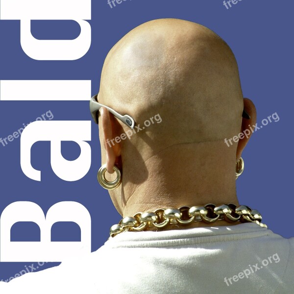 Bald Man Macho Earring Gold