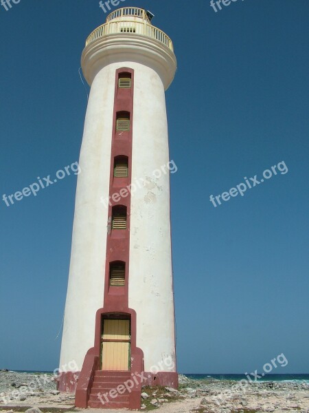 Lighthouse Bonaire Tower Sea Free Photos