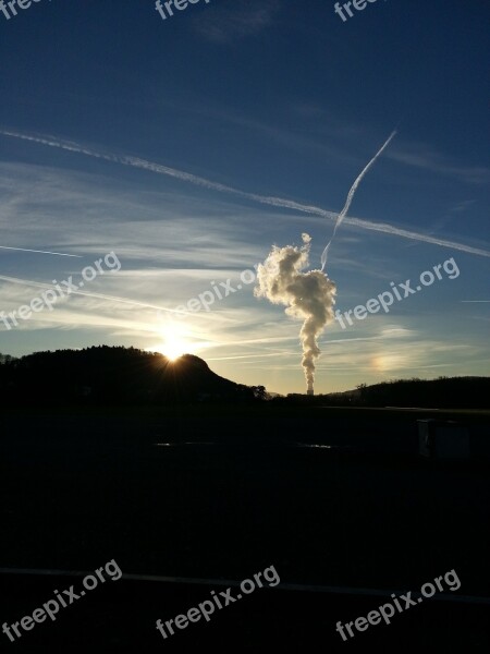 Chimney Exhaust Gases Pollution Clouds Water Vapor