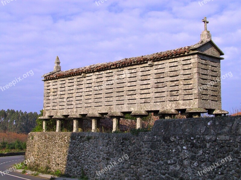 Galician Horreo Hórreo Horrio Corn And Wheat Barn Work In Stone