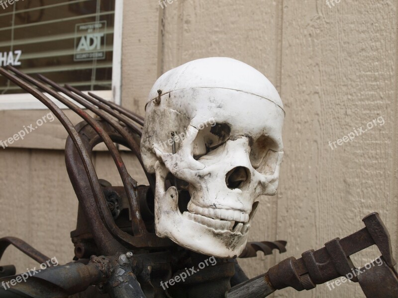 Skull And Crossbones Motorcycle Skeleton California Rocker