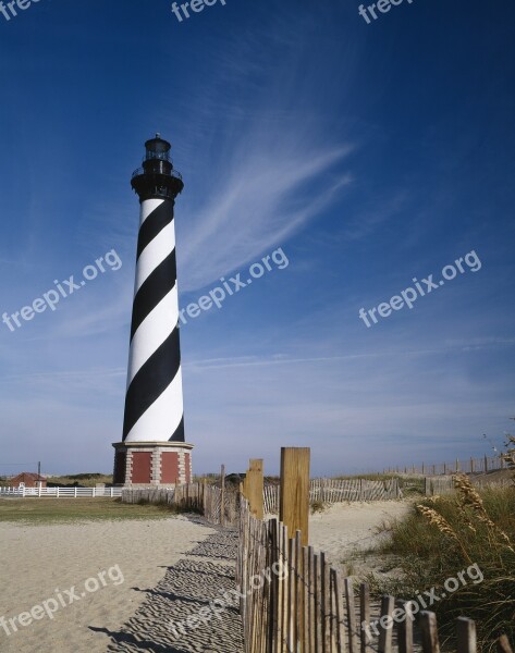 Lighthouse Shore Coast Stripes Ocean