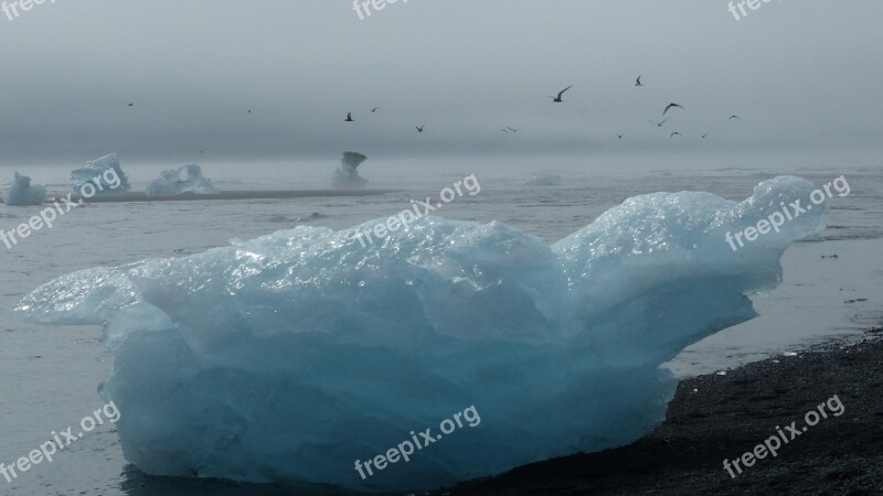 Iceland Iceberg Glacier Ocean Beach