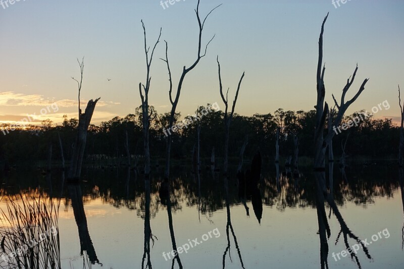 Water Reflection Peaceful Tranquil Landscape