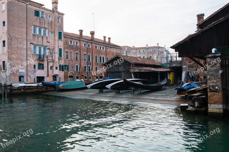 Shipyard Gondolas Venice Free Photos