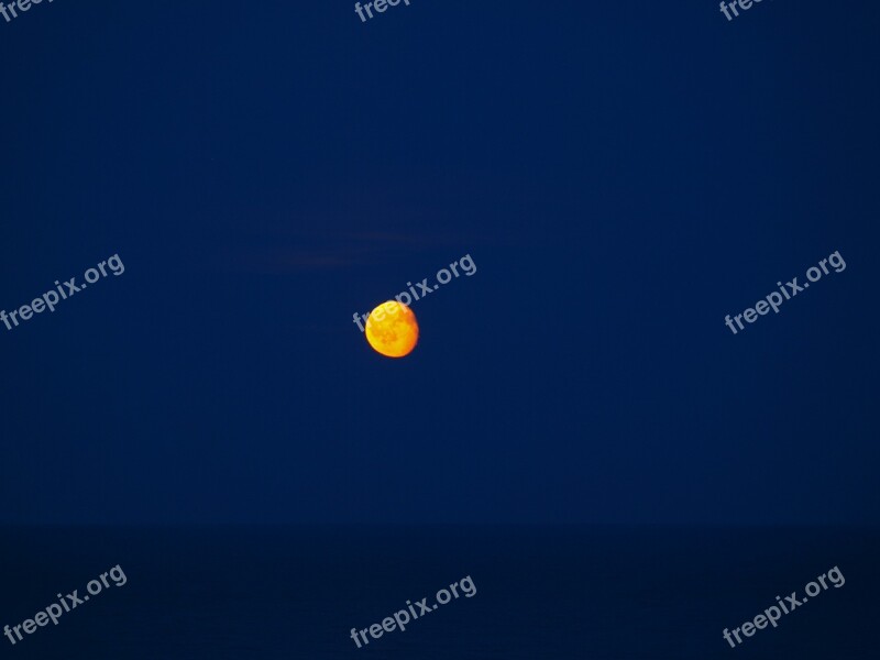 Moon Sea Night Free Photos