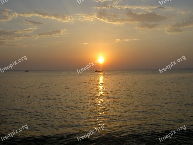 Sunset Sol Water Clouds Turkey