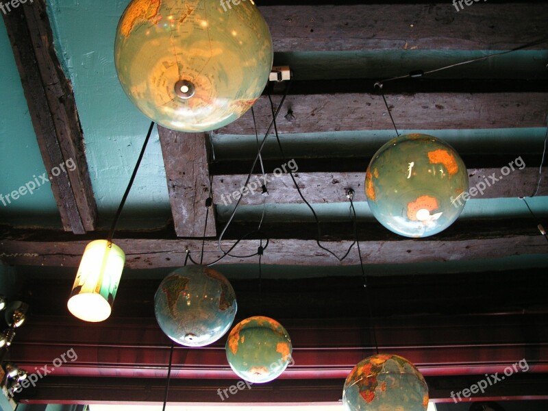 Globe Ceiling Chandeliers France Bistro Free Photos