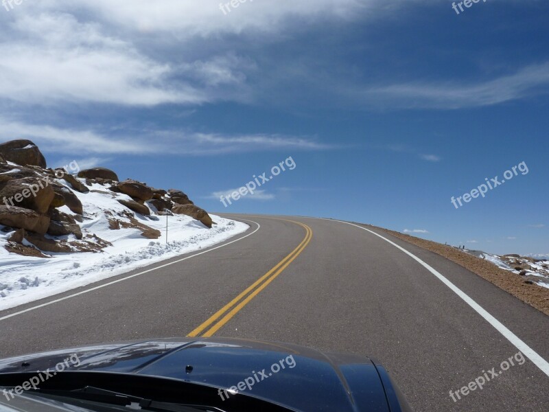 Road Usa Colorado Pikes Peak Curve