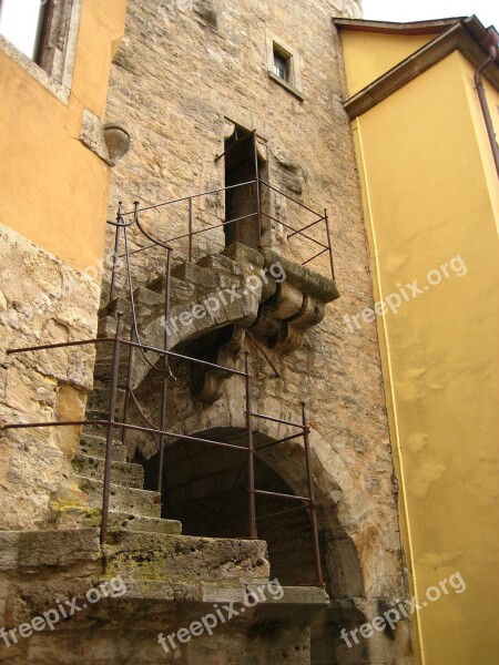 Stairs Middle Ages Castle Gradually Emergence