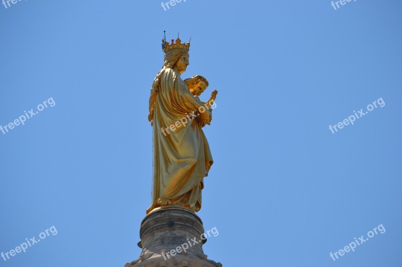 Virgin Statue Marseille Child Free Photos