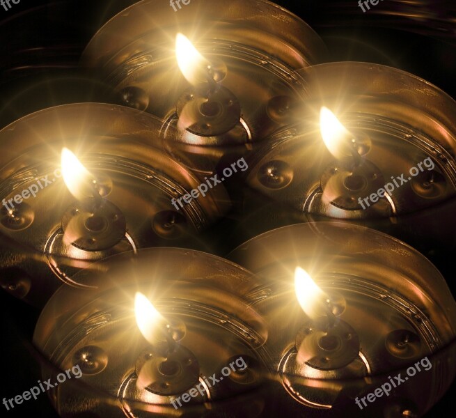 Tea Lights Candles Background Light Candlelight